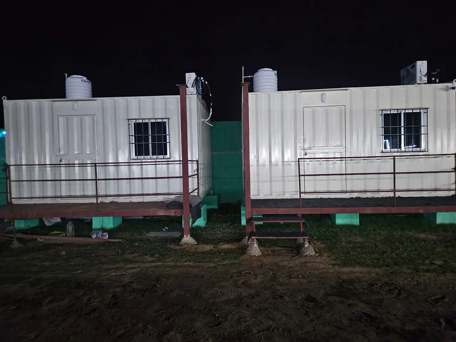 Two separate container rooms at Clyrova Farmhouse